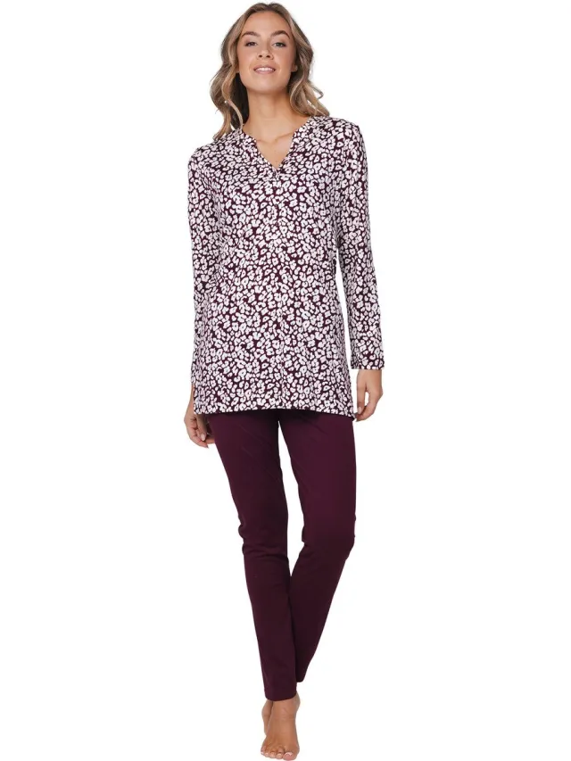 Pastunette Premium - Pyjama - Grace - Katoen/Modal - Bordeaux Rood