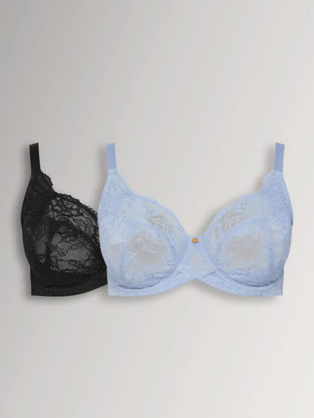 Yours 2 Pack Blauwe Ongevulde Bh's Met Beugel, foto 2