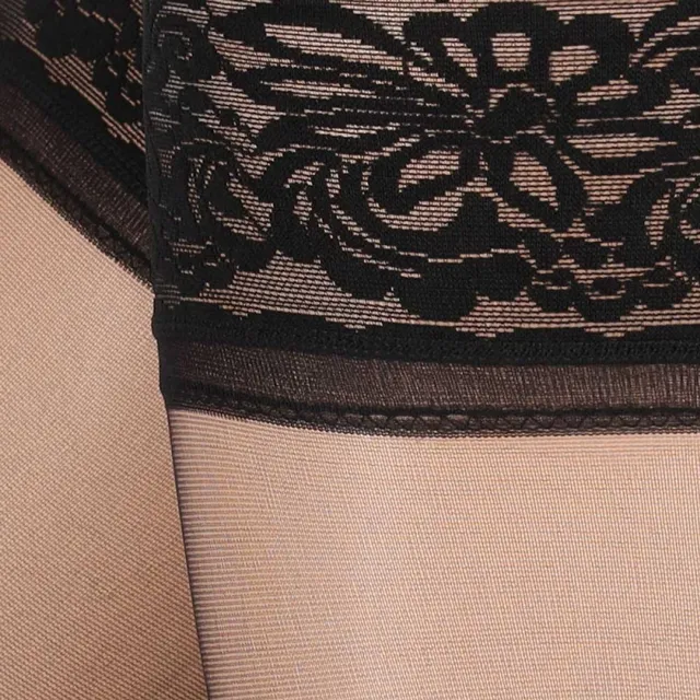 Sarlini Panty zwart met kant stay up - 20 den - 42/46