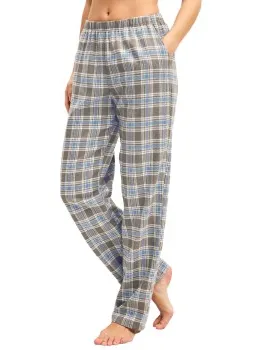 Calida Alpine Flannel Pyjama Pants Blauw,Versch.kleure/Patroon,Grijs