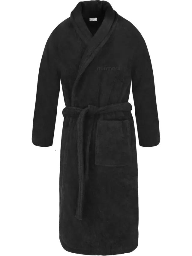 normani Unisex katoenen badjas 450 g/m² „Flee“ zwart
