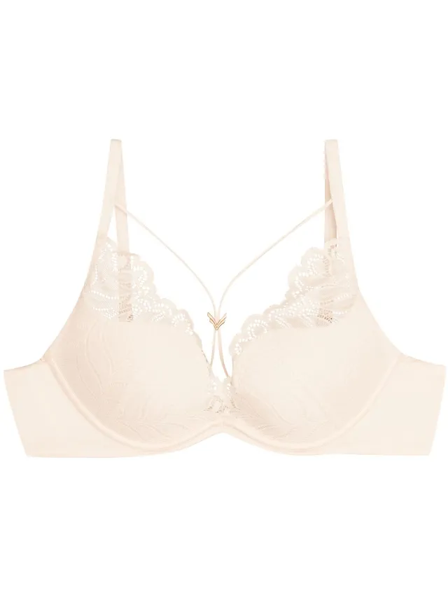 ESOTIQ Korin - Push-upbeha - Crèmekleurig - Kanten Cups - Gouden Details
