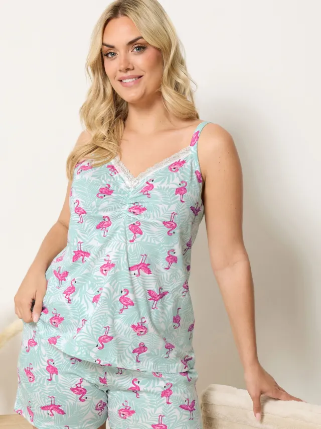 Yours Groene Pyjamaset Met Flamingoprint-42, foto 4