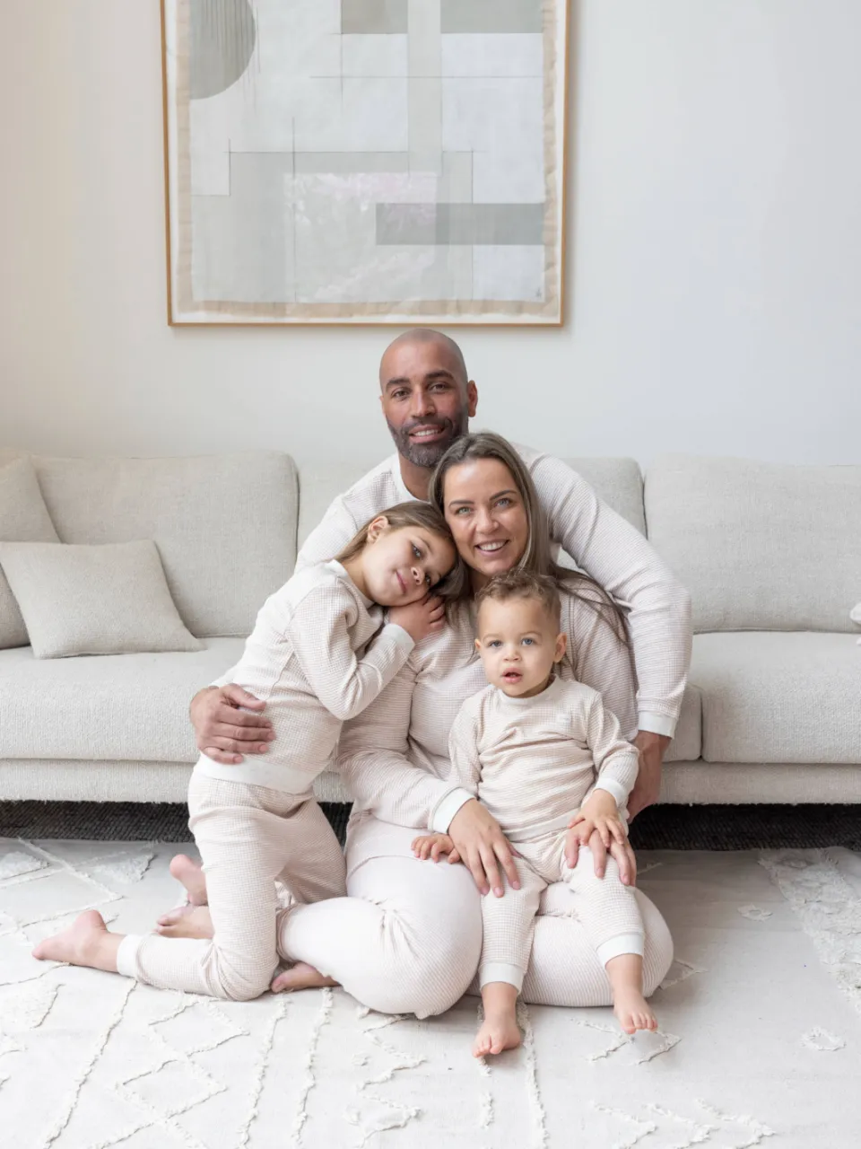 Feetje Family Edition Wafel pyjamaset stroopwafel wit Bruin/wit