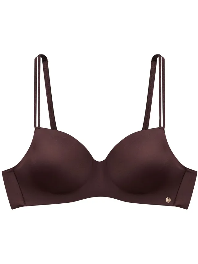 ESOTIQ Bosco - Push-upbeha - Chocoladebruin - 80B - Goudkleurige details