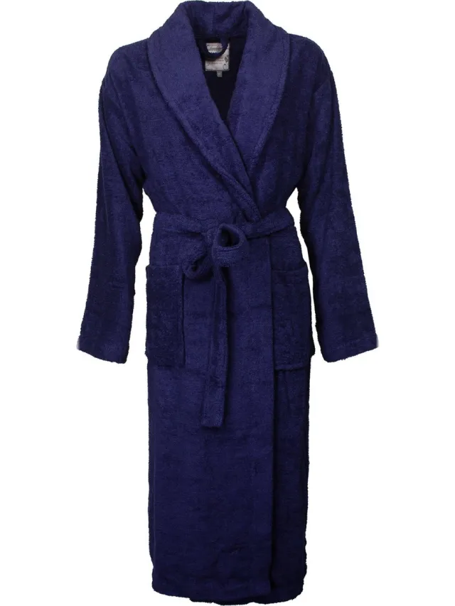 Tenderness Dames Badjas - 100% Katoen - 120 CM - Blauw