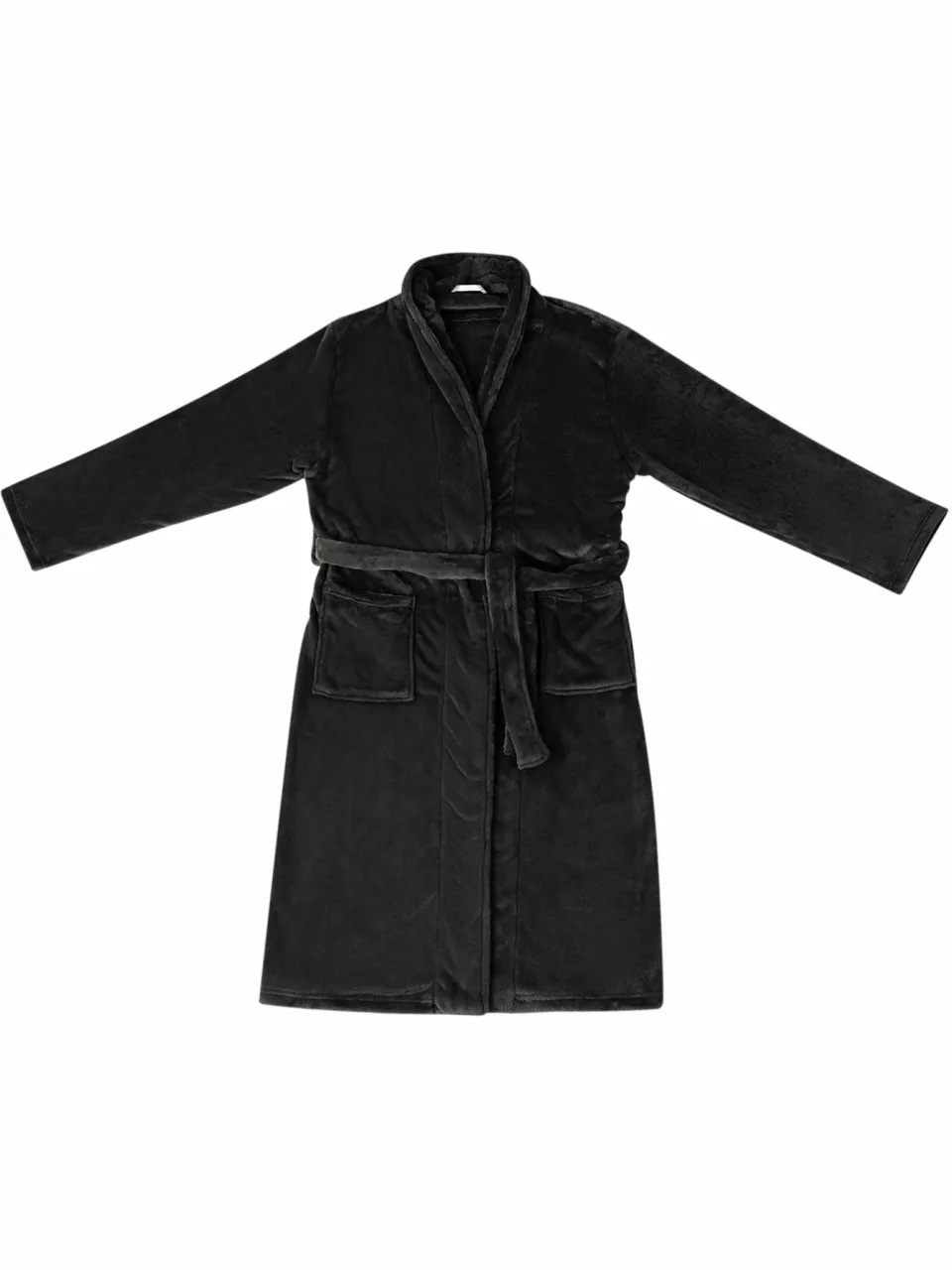 vidaXL Badjas zonder Kap Zwart xxl Flanel, foto 2