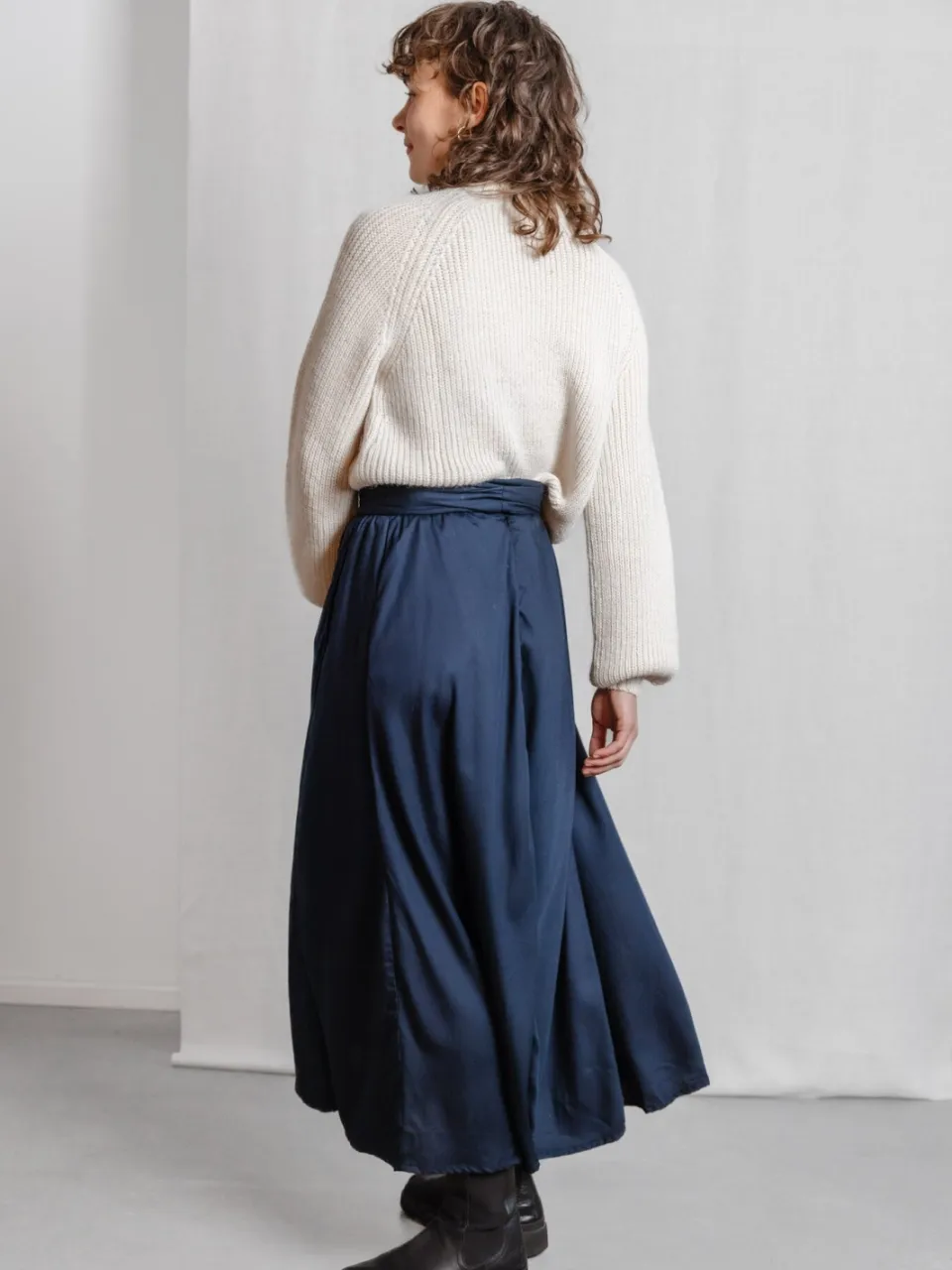 Jyoti - Fair Works dames vegan Rok Sarit Saffierblauw donkerblauw, foto 2