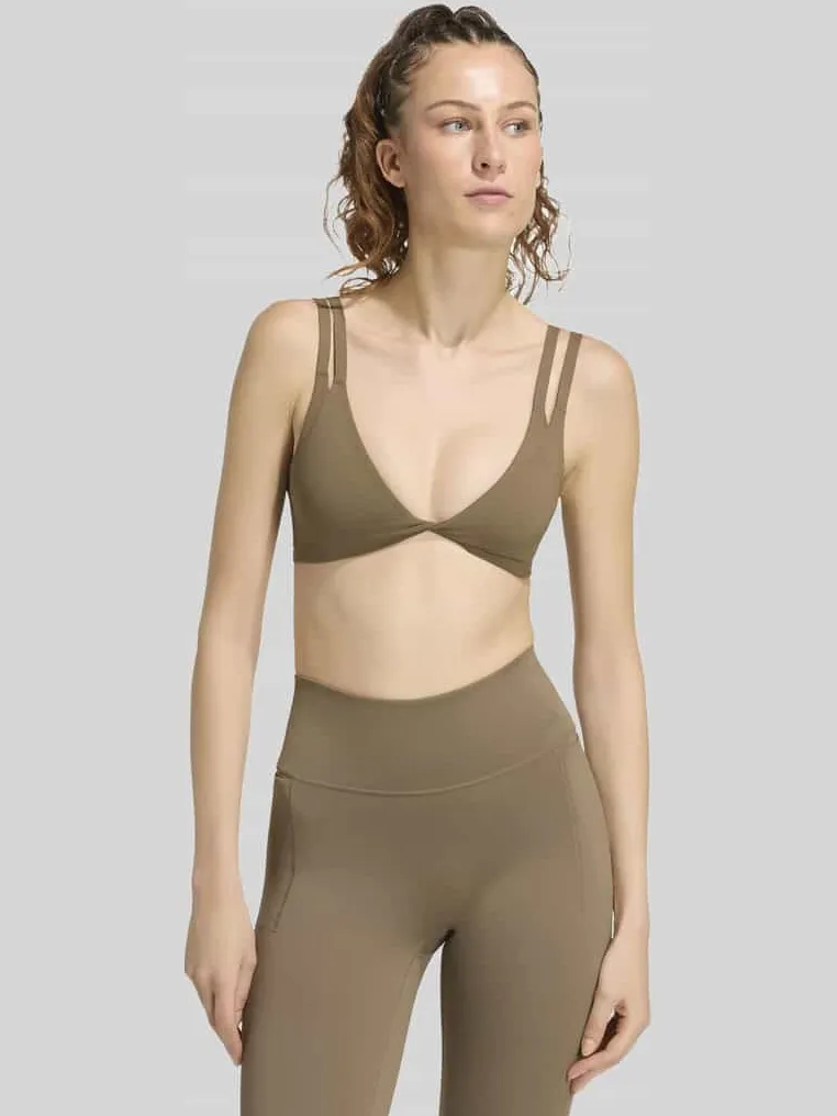 Adidas sport-bh met logoprint model 'TWIST' Taupe