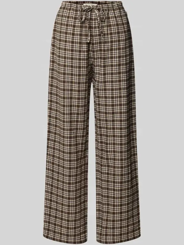 Marc O'Polo Pyjamabroek met elastische band Middenbruin