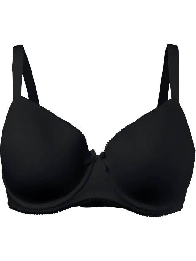 Ulla Popken Dames - Beugelbeha zachte cups - Klassiek zwart