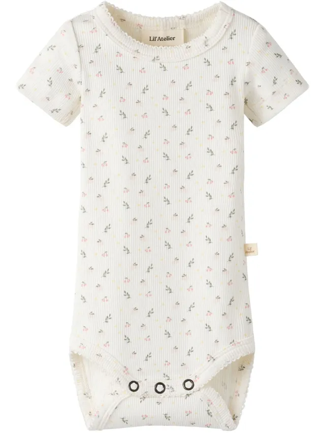 Lil' Atelier Baby Romper Print Coconut Milk