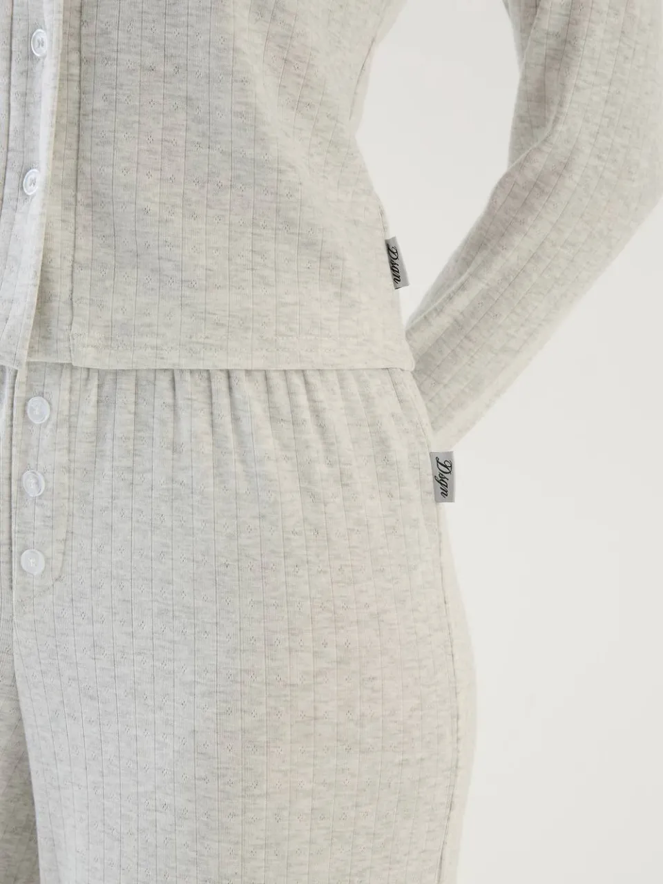 Dames Dsgn Studio Pointelle Wijde Pijpenbroek asgrijs, foto 4