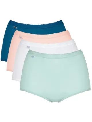 Sloggi Basic Plus maxislip Versch.kleure/Patroon,Blauw,Lila,Geel,Wit,Grijs,Roze,Bruin,Rood