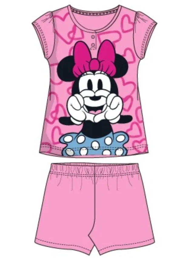 Disney Minnie Mouse - shortama - 100% katoen - Lichtroze - pyjama