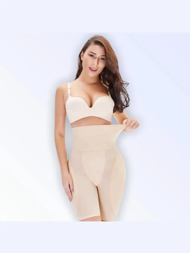 Wow Peach Heup & Billenlift met Pads broekje - Hipdips - Tegen hipdips - High Waist - Corrigerend ondergoed - Nude - X-Large