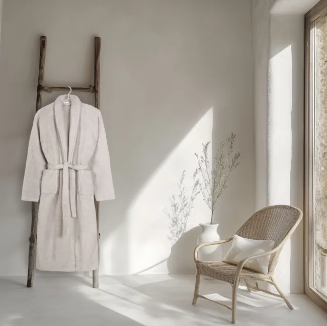Hip Luxe Zandkleurige Badjas XS/S - 100% Katoen - Hotelkwaliteit - Oeko-Tex Gecertificeerd Sand