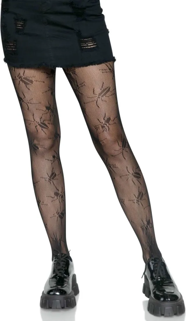 Leg Avenue Beetle Net Panty - Zwart