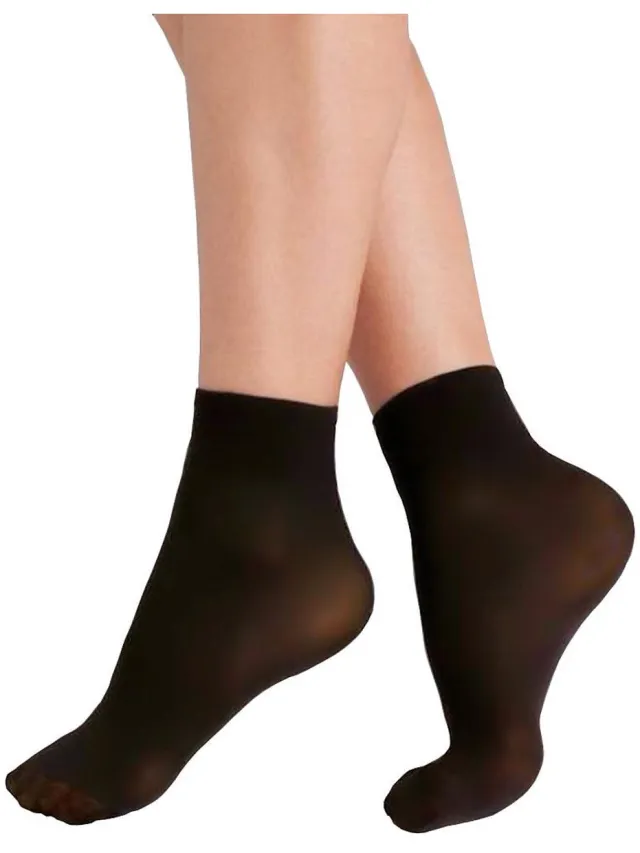 Caresse pantysokjes sheer 40 2-pack zwart
