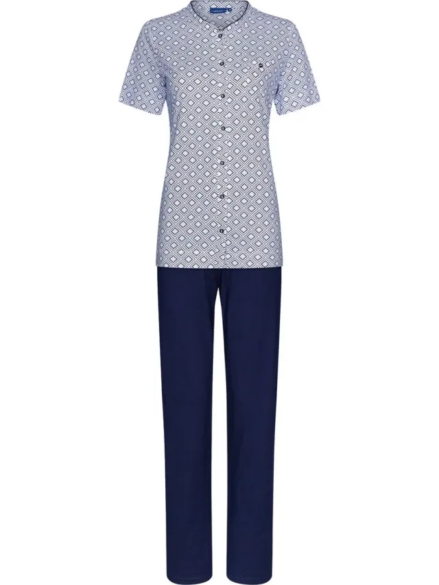 Pastunette Katoenen grafische pyjama Pastunette - Blauw - Maat - 36