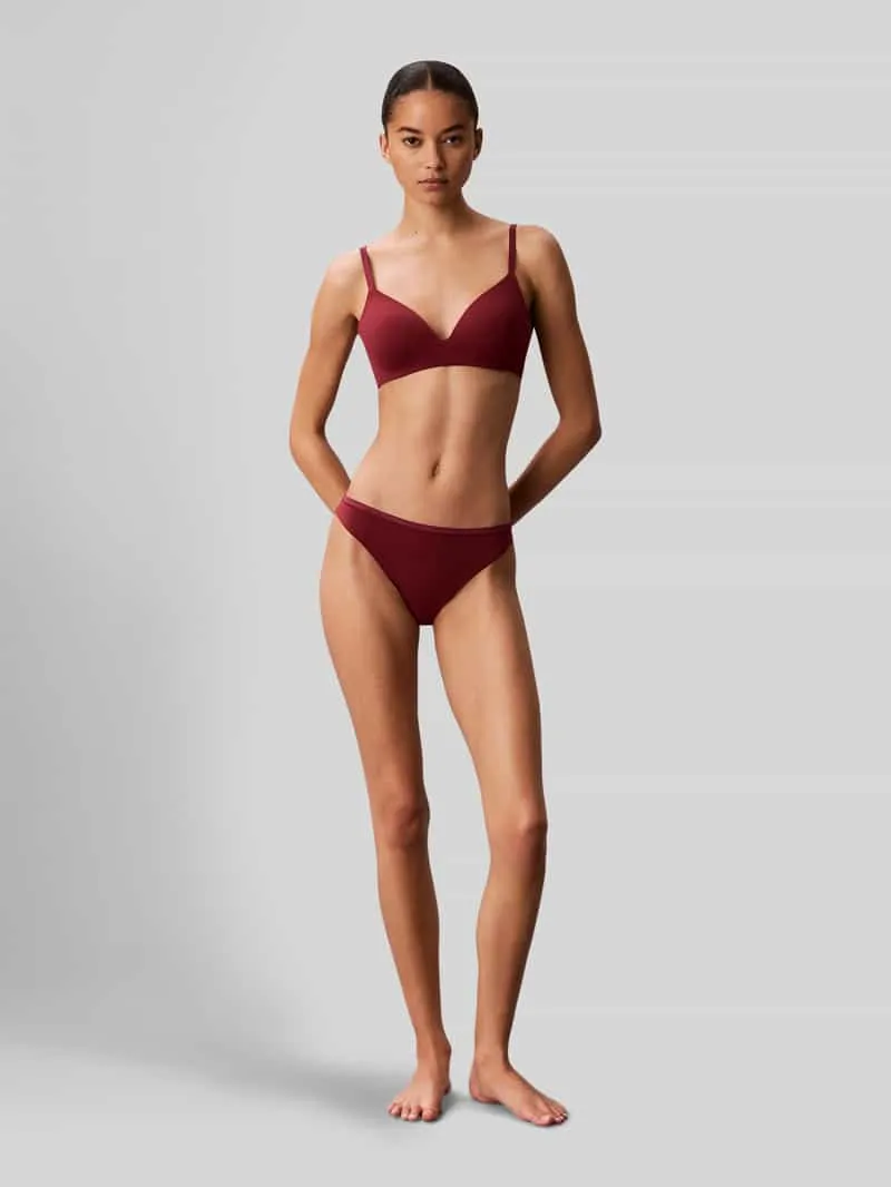 Calvin Klein slip met naadloze ribboorden Bordeaux