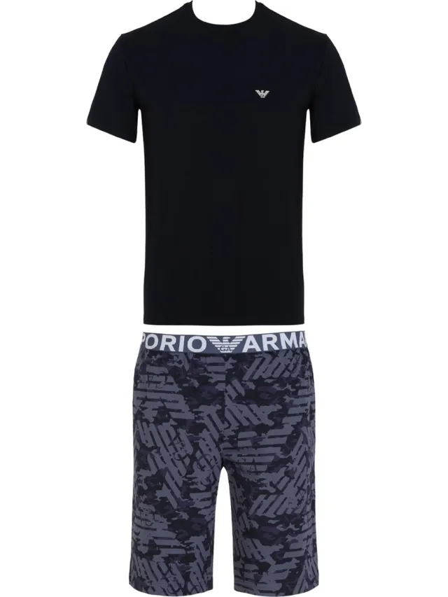 Emporio Armani Maat S Navy Camou Pyjama Blauw