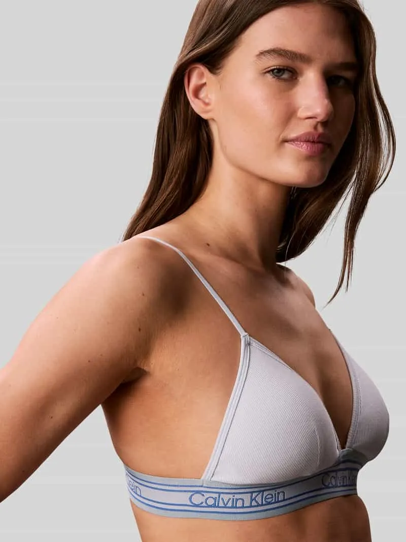 Calvin Klein Bralette van katoenmix met modal-aandeel model 'RETRO' lichtblauw, foto 4