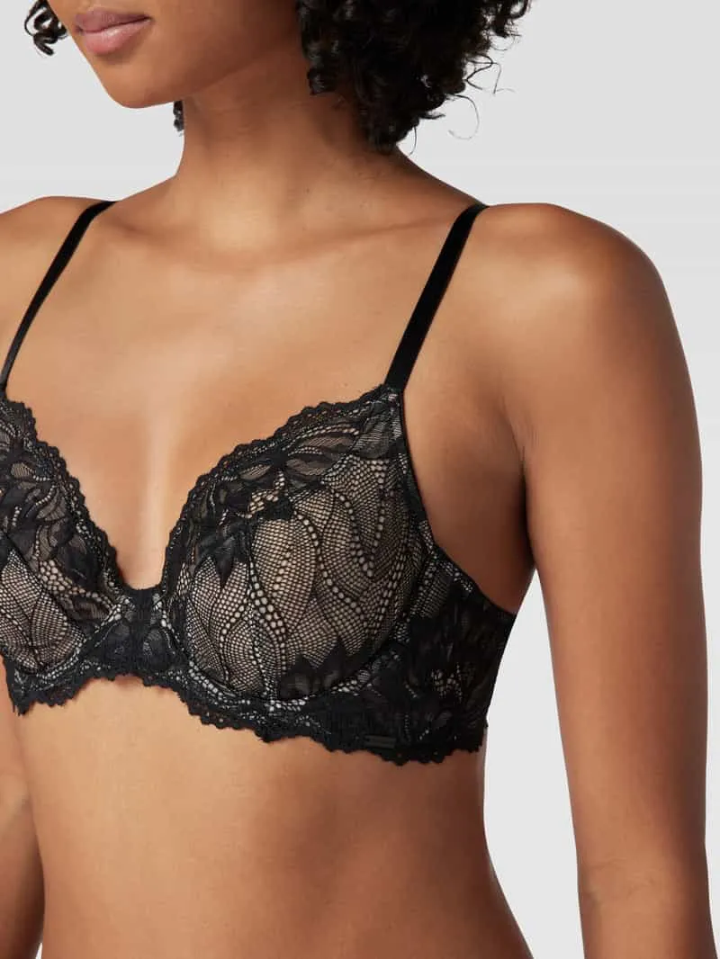 Calvin Klein Beugelbeha van gebloemd kant zwart, foto 4