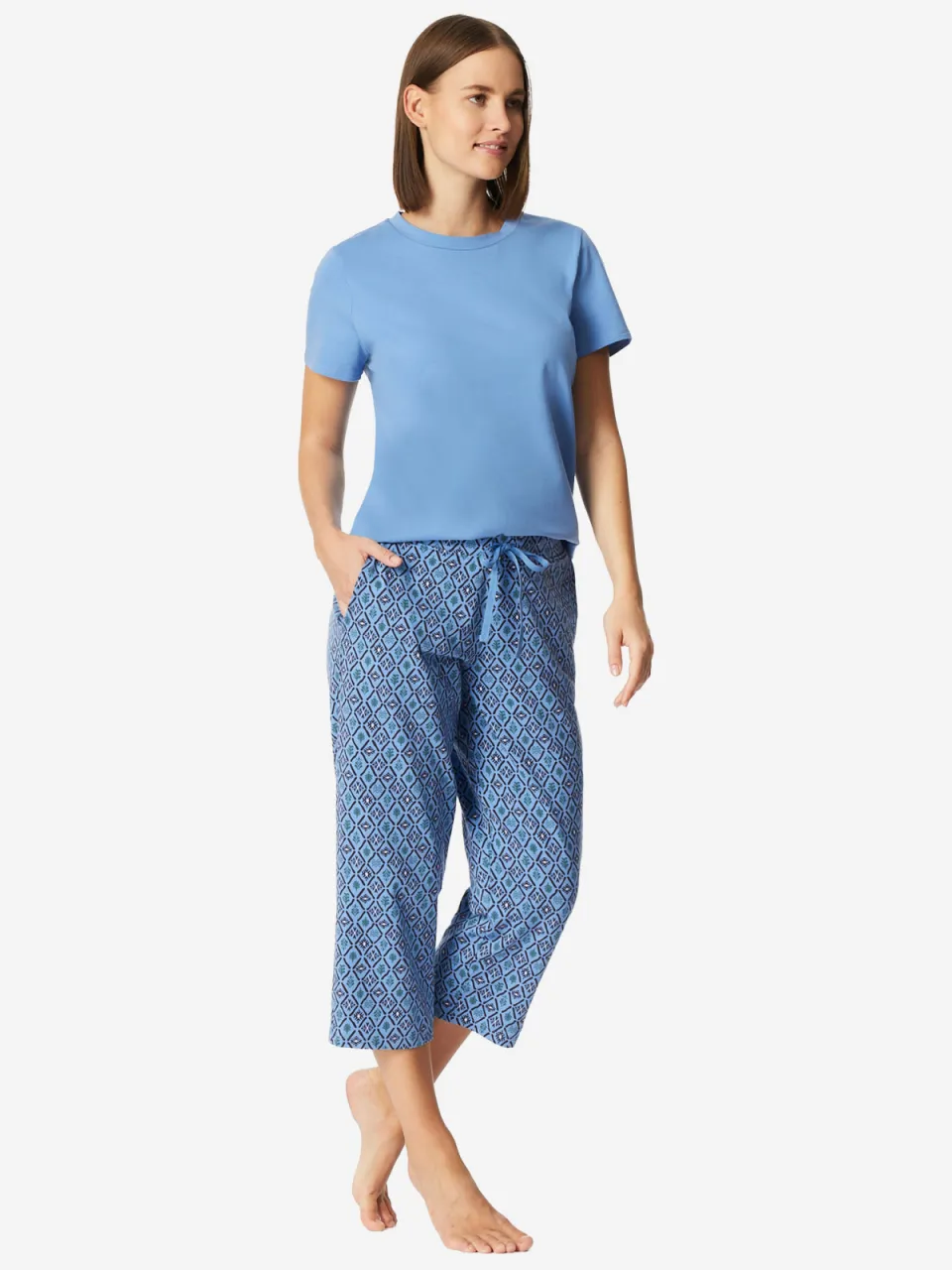 Schiesser Vrouwen Pyjama broek Mix Relax Blauw