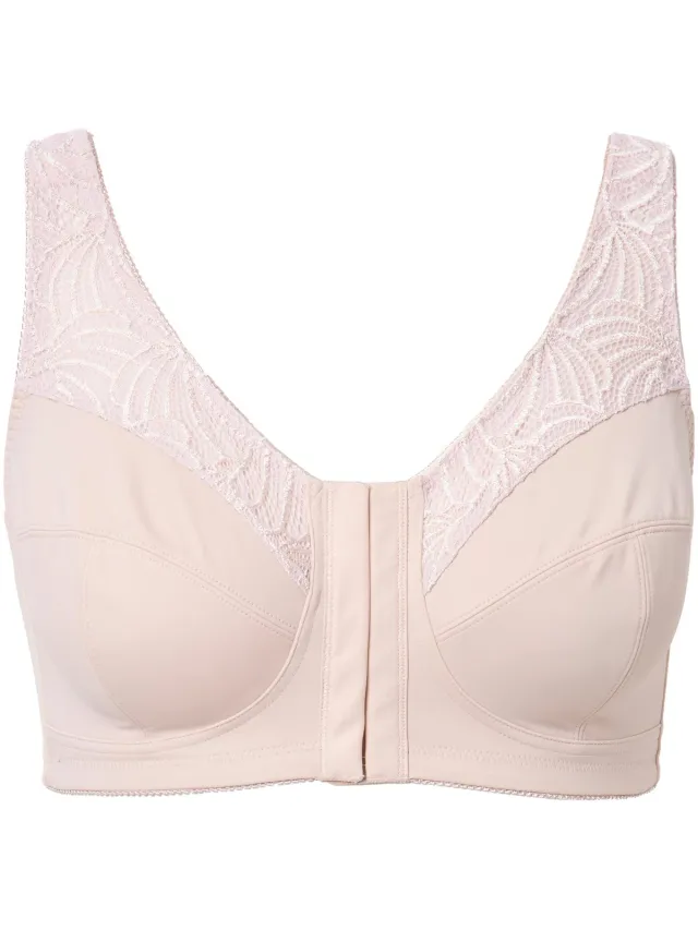 Ulla Popken Dames - comfortbeha Kelly zonder beugels sluiting voor C - D - Lichtbeige