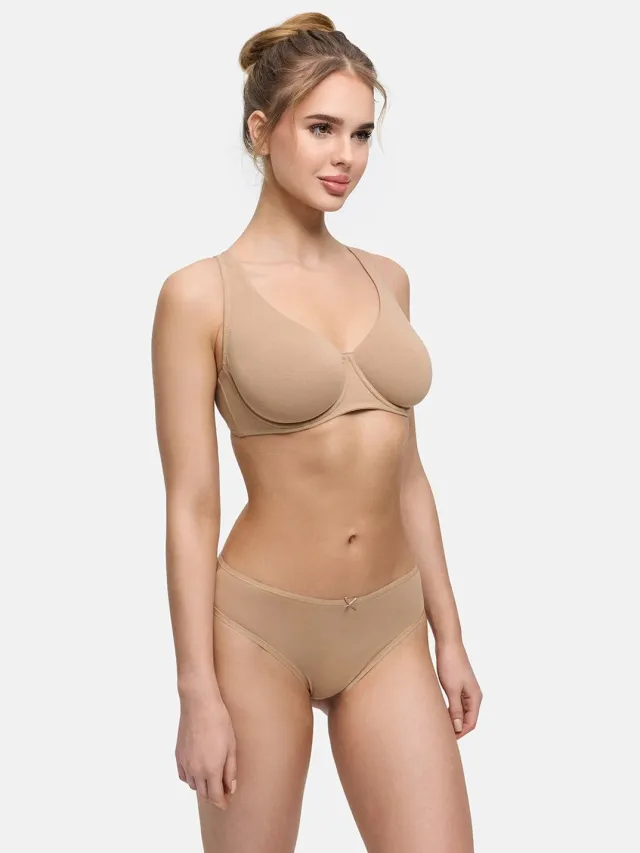 cfab Katoenen beugelbeha zonder vulling - Beige - 85B - BH Zonder Beugel Voorgevormd - Ondergoed - Naadlos