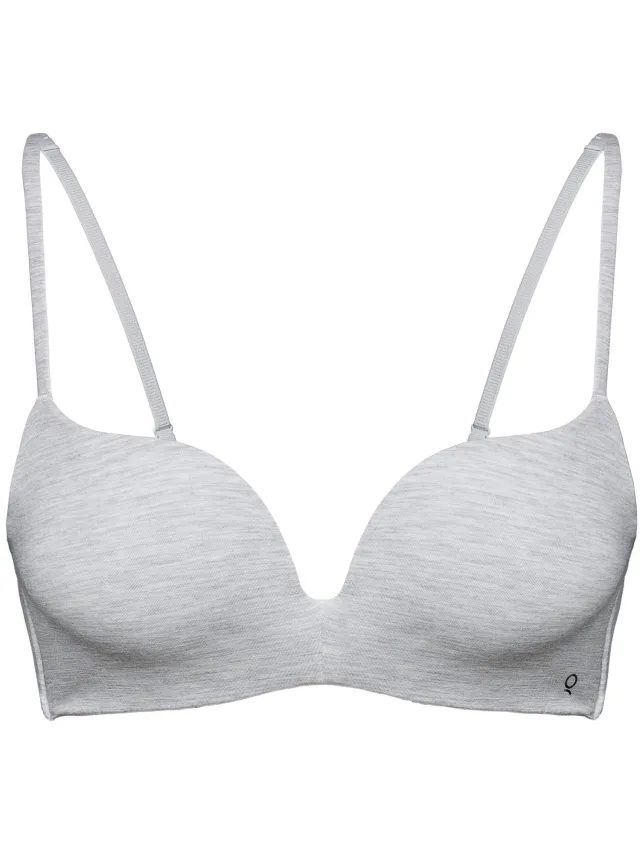 ESOTIQ Comfie - Push-upbeha - Lichtgrijs gemêleerd - T-shirtbeha - Beugel Lichtgrijs;Gemêleerd