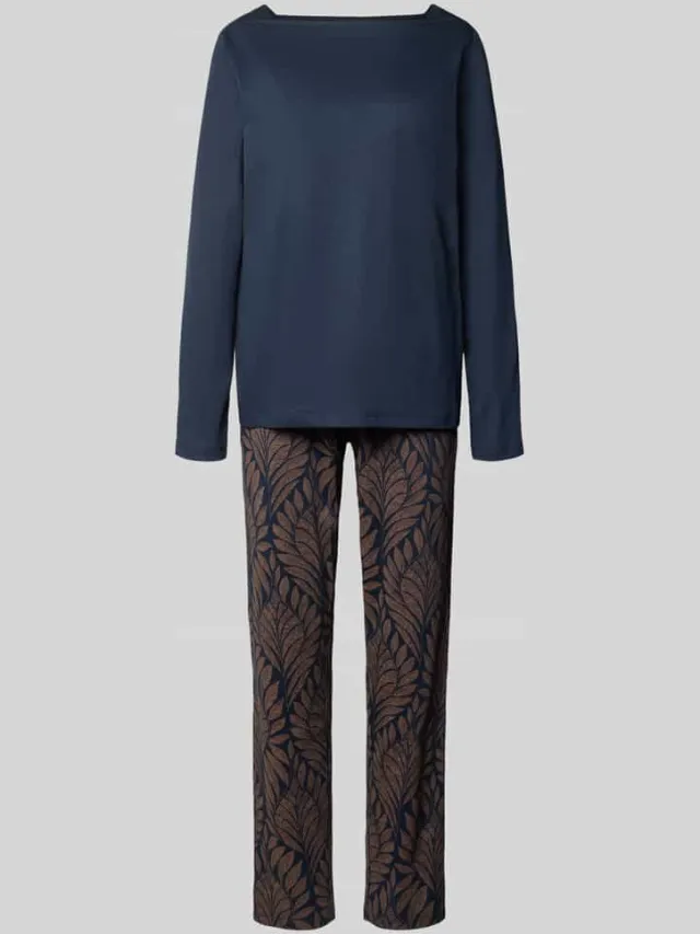 Schiesser Pyjama van puur katoen Donkerblauw