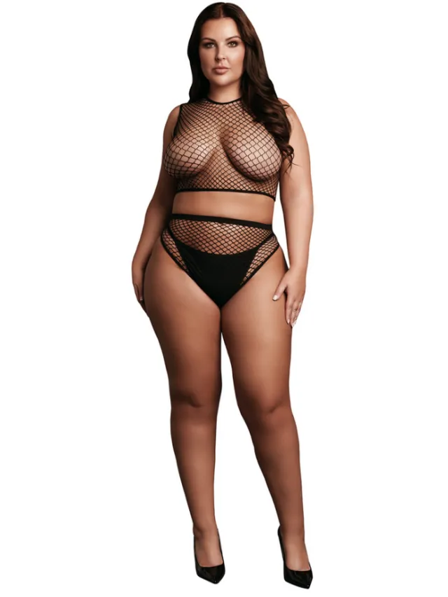 Le Désir by Shots lingerieset met crop top en pantie zwart