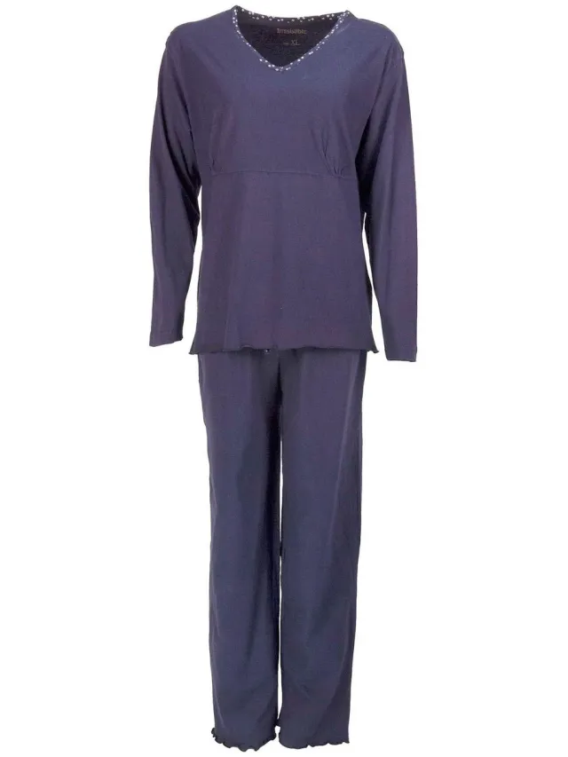 Irresistible Dames Pyjama - Katoen - V Hals - Grijs