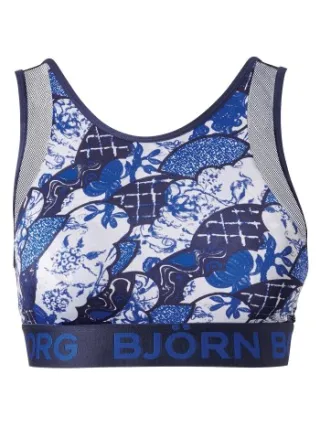 Björn Borg Porcelain Shade high neck soft top blauw Versch.kleure/Patroon,Blauw