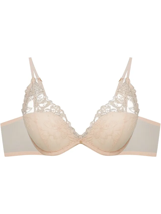 ESOTIQ Oleksa - Push-upbeha - Beige - Bloemenborduursel