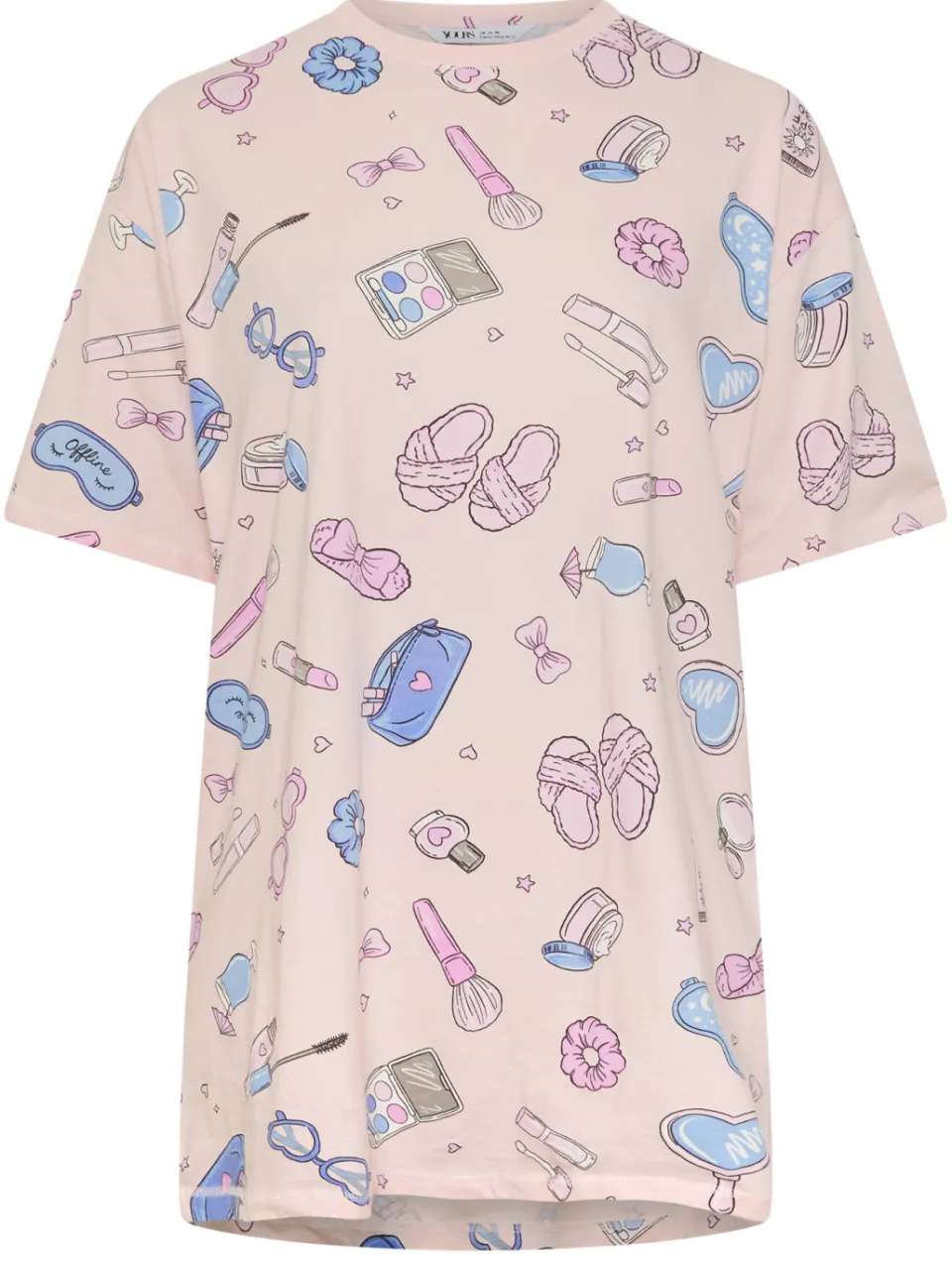 Yours Roze Meisjesachtige Print Tshirt Nachthemd-44, foto 4