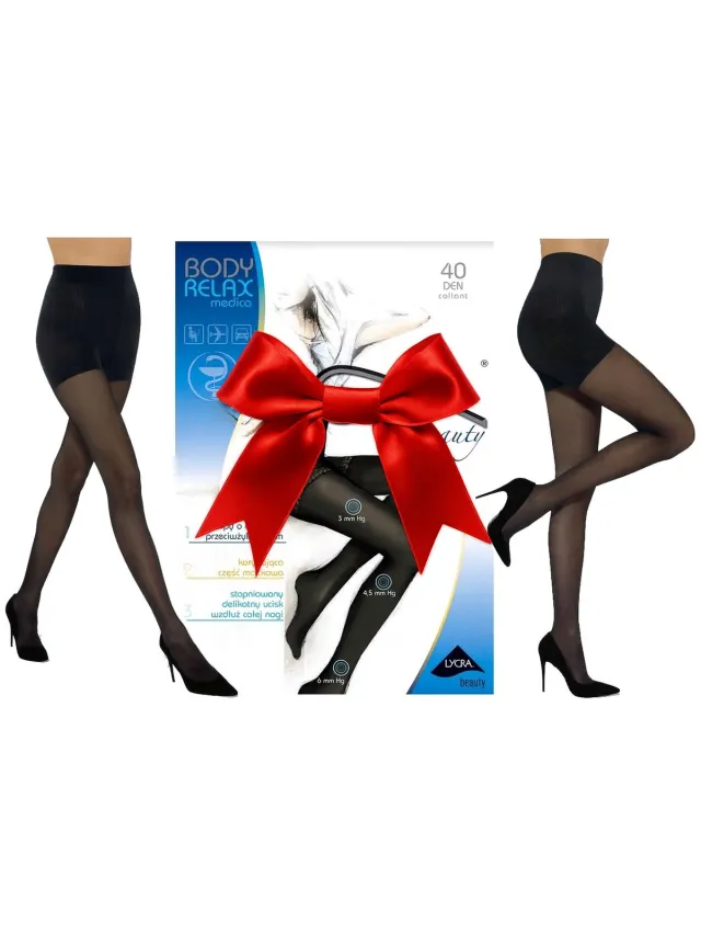 Gatta Dames Panty - 40 DEN - Zwart - Compressie & Corrigerende Panty - Tegen Vermoeide Benen en Spataderen - Comfort Lycra Beauty