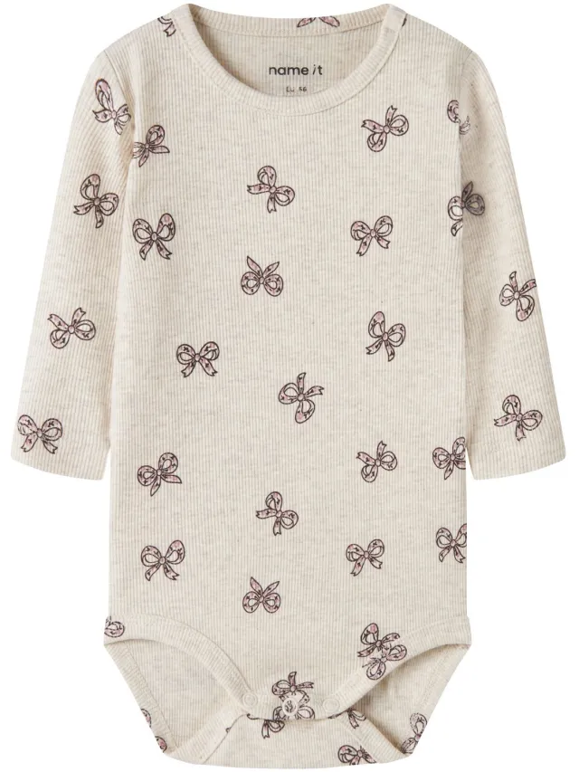 NAME IT Romper Biologisch katoen geribbeld Peyote Melange1