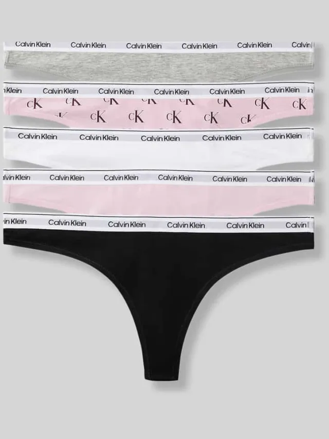 Calvin Klein Strings van katoenmix in set van 5 roze, foto 2
