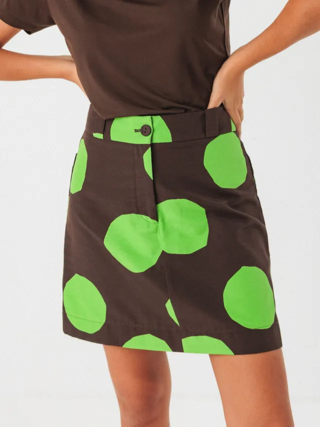 Skfk dames vegan Rok Bake Bruin Groen, foto 2