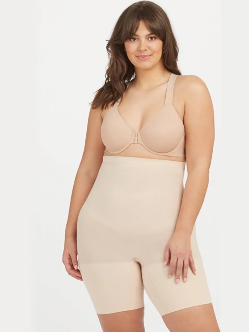 SPANX SPANXsculpt™ Seamless Power seamless high waist sterk corrigerende short lichtbeige