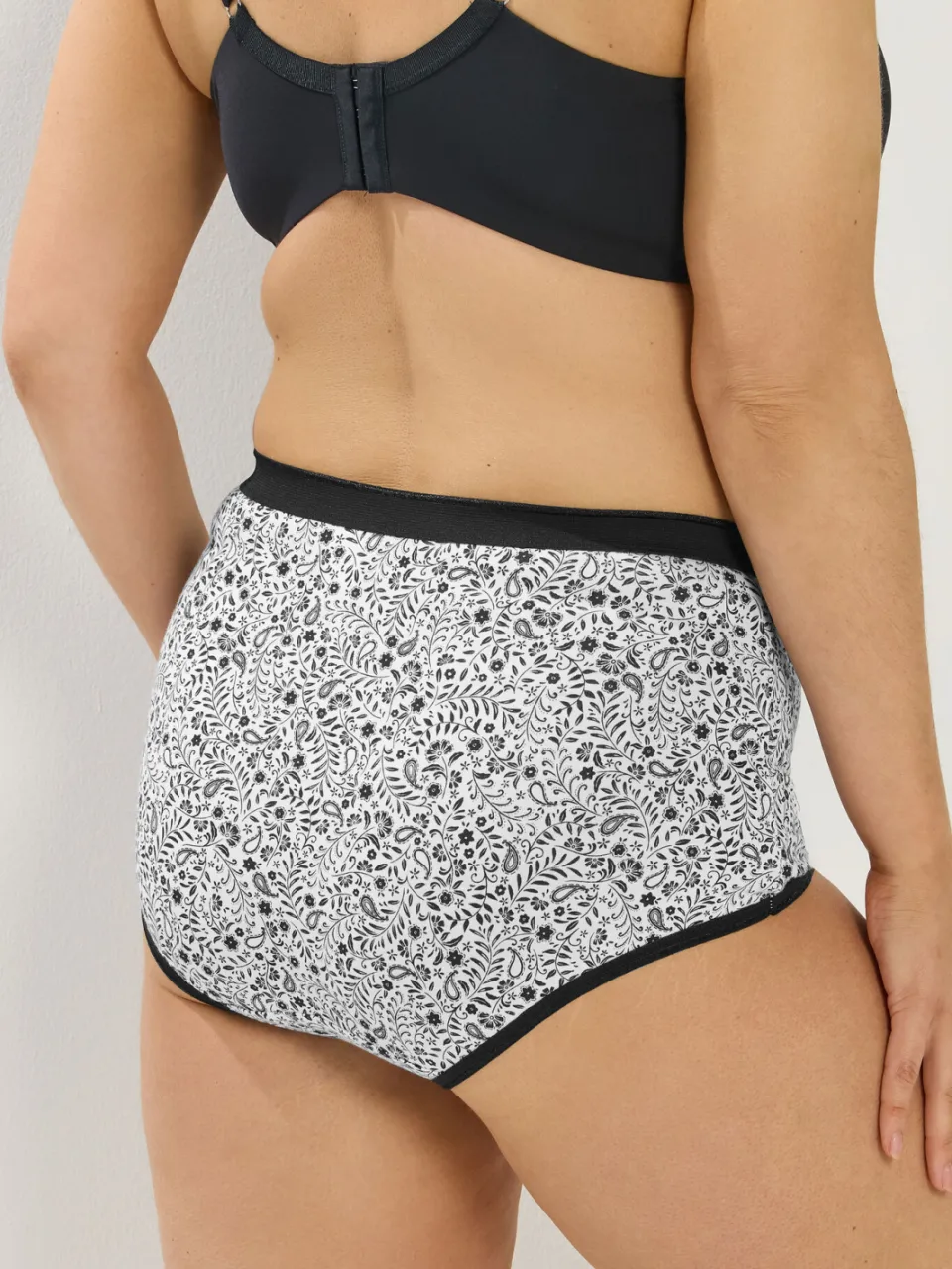 Yours 5 Pack Zwarte Slips Met Volledige Dekking En Paisleyprint-52, foto 4