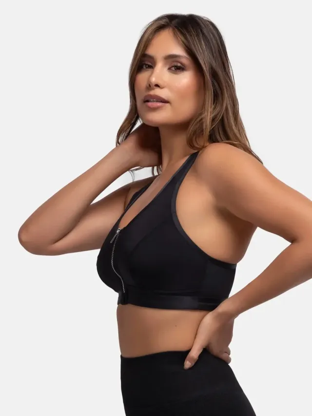 Dorina Racerback Sport BH - Extreme - Stevige sport Bh met voorsluiting - Voorsluiting bh - Racerback - XXL - Zwart