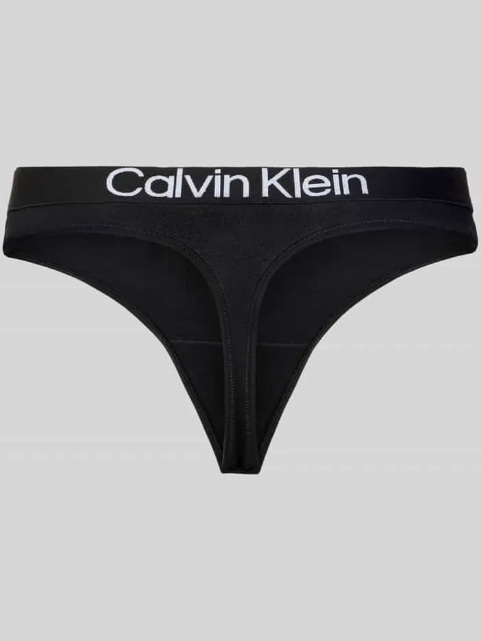 Calvin Klein String van katoenmix in 3-pack Zwart