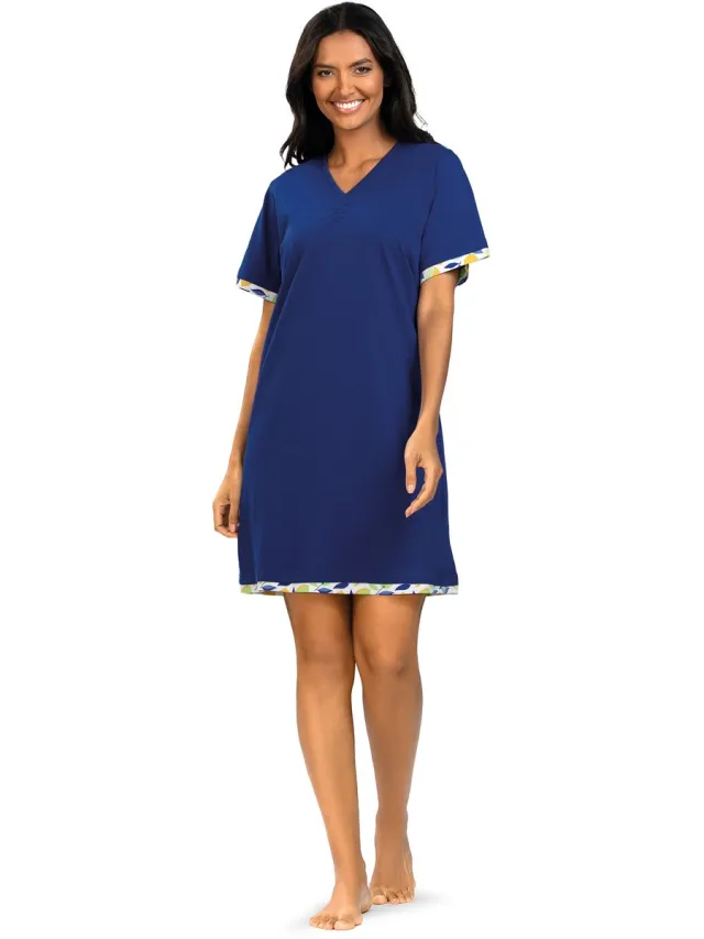Comtessa Dames Nachthemd 'Royal Blue' Blauw