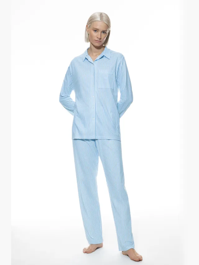 Mey Pyjama lang Serie Elva Dream Blue blauw