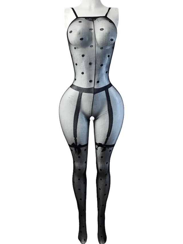 BamBella ® - Panty pak -Onesize - body suit - Dames - Onesize - Erotische jumpsuit van kant lingerie zwart
