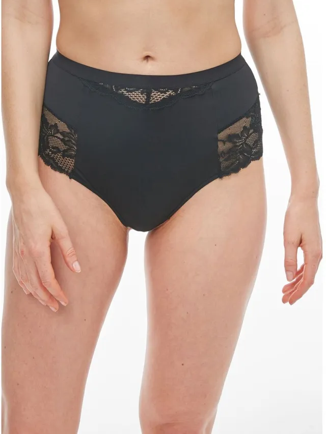 Next Dames - Set van 2 buikcorrigerende, licht vormgevende strings met hoge taille - Zwart Black/Praline Nude